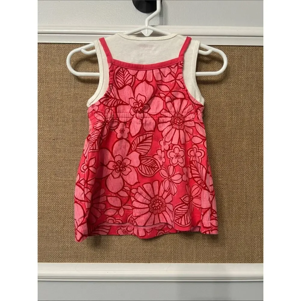 OshKosh B'gosh Hot Pink and Light Pink Floral Tank Dress